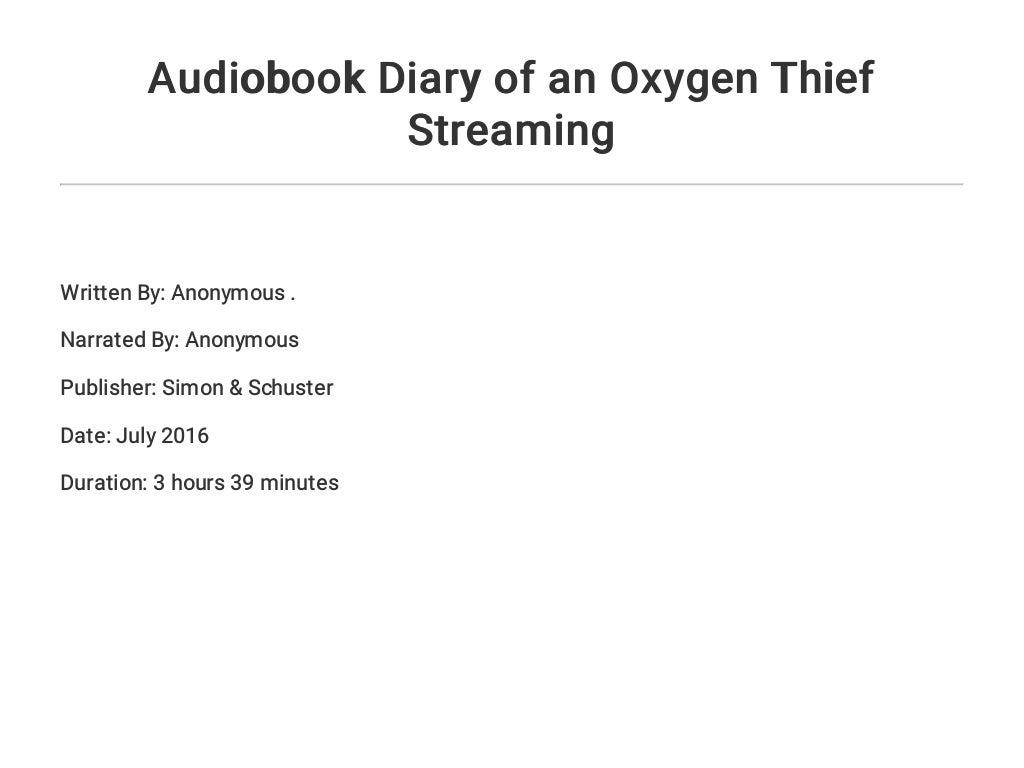 diary of an oxygen thief torrent diary of an oxygen thief torrent
