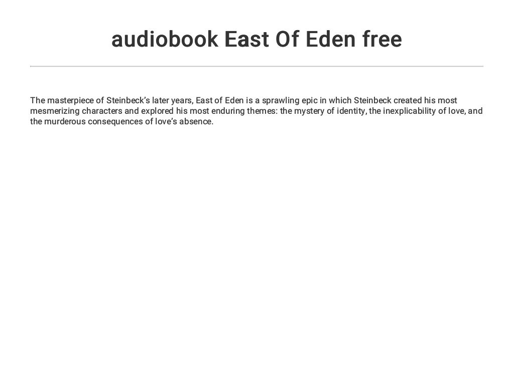 audiobook East Of Eden free