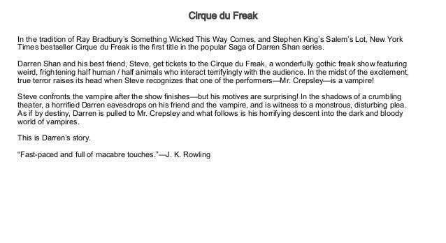 Audiobook Free Streaming Cirque Du Freak