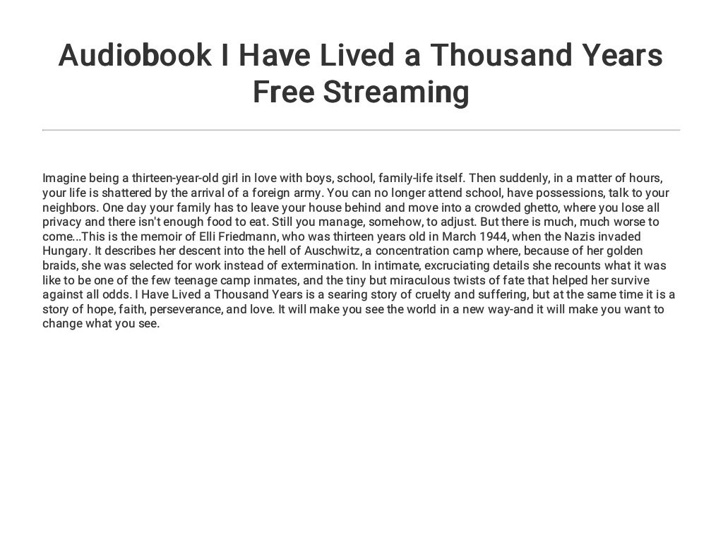 i have lived a thousand years free i have lived a thousand years free