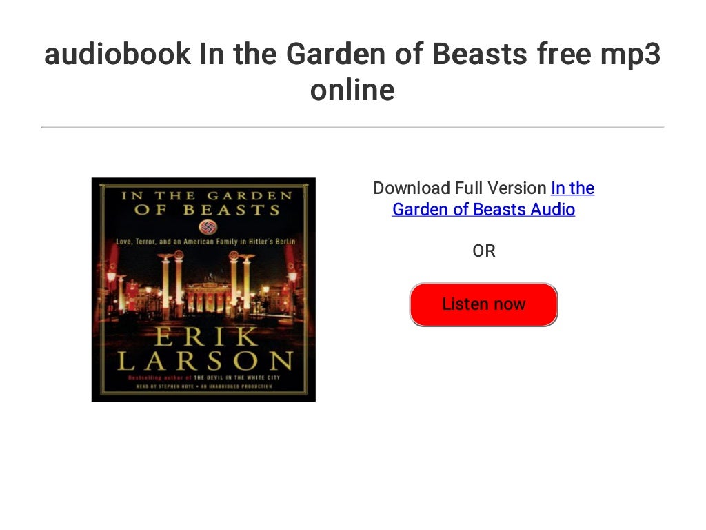 audiobook In the Garden of Beasts free mp3 online