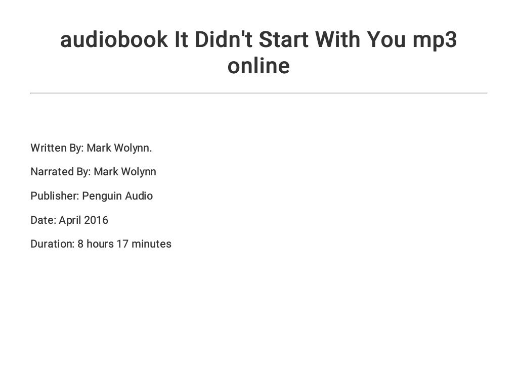 it didnt start with you book it didnt start with you book