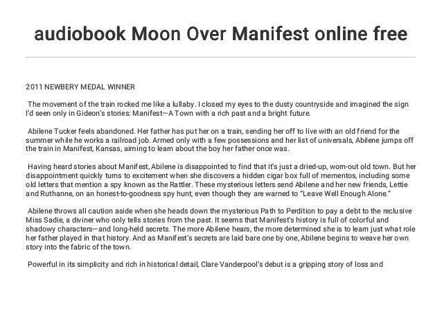 Audiobook Moon Over Manifest Online Free