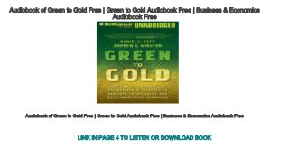 Audiobook of Green to Gold Free | Green to Gold Audiobook Free | Business & Economics
Audiobook Free
Audiobook of Green to Gold Free | Green to Gold Audiobook Free | Business & Economics Audiobook Free
LINK IN PAGE 4 TO LISTEN OR DOWNLOAD BOOK
 