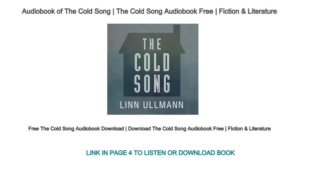 Audiobook Of The Cold Song The Cold Song Audiobook Free Fiction