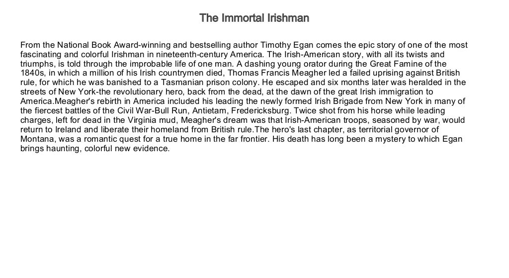 the immortal irishman
