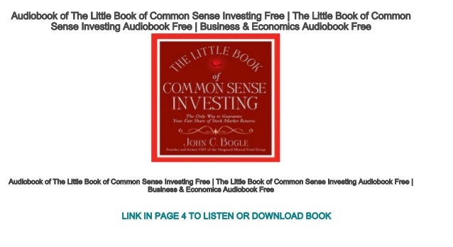 Audiobook of The Little Book of Common Sense Investing