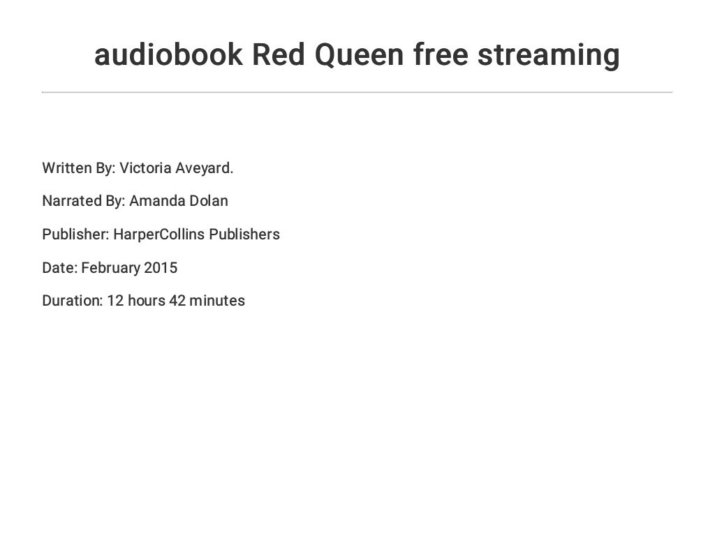 red queen audio book