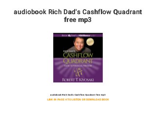 cashflow quadrant audiobook cashflow quadrant audiobook