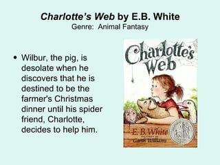 Charlotte’s Web  by E.B. White Genre:  Animal Fantasy ,[object Object]