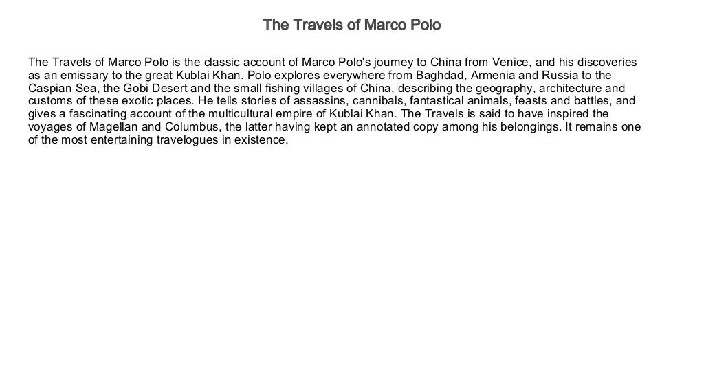 the travels of marco polo sparknotes