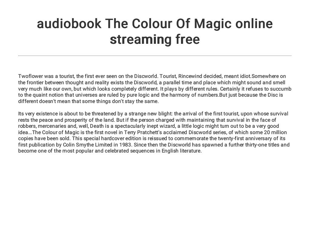 download the color of magic audiobook