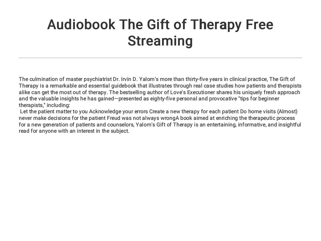 Audiobook The Gift of Therapy Free Streaming