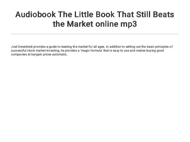 Audiobook The Little Book That Still Beats The Market Online Mp3