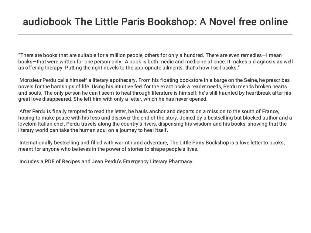 the little paris bookshop summary
