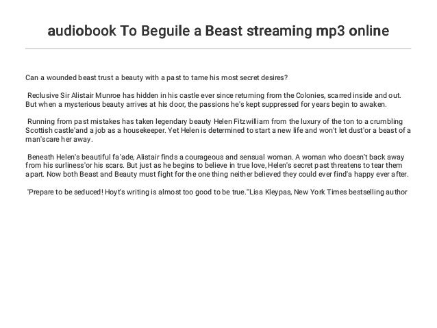 Audiobook To Beguile A Beast Streaming Mp3 Online