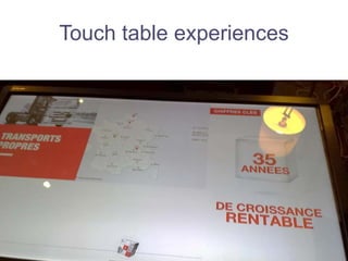 Touch table experiences
 