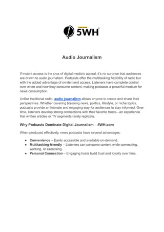 The Power of Audio Journalism in the Digital Age – 5WH.com