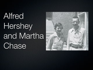 Alfred
Hershey
and Martha
Chase
 