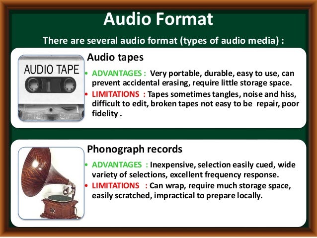 instructional media audio type of audio format