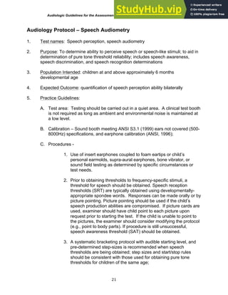 Audiologic Guidelines For The Assessment Of Hearing In Infants And ...