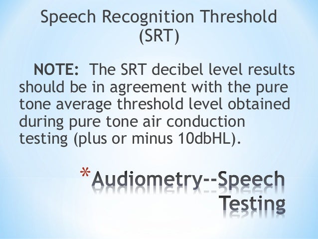 another name for speech detection threshold