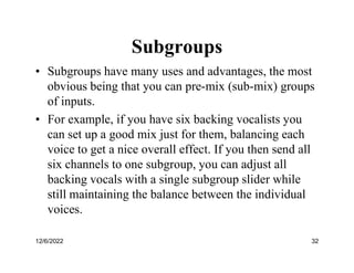 Sound Groups Comprehensive Guide to Audio Mixers: Channels, Controls, and ...