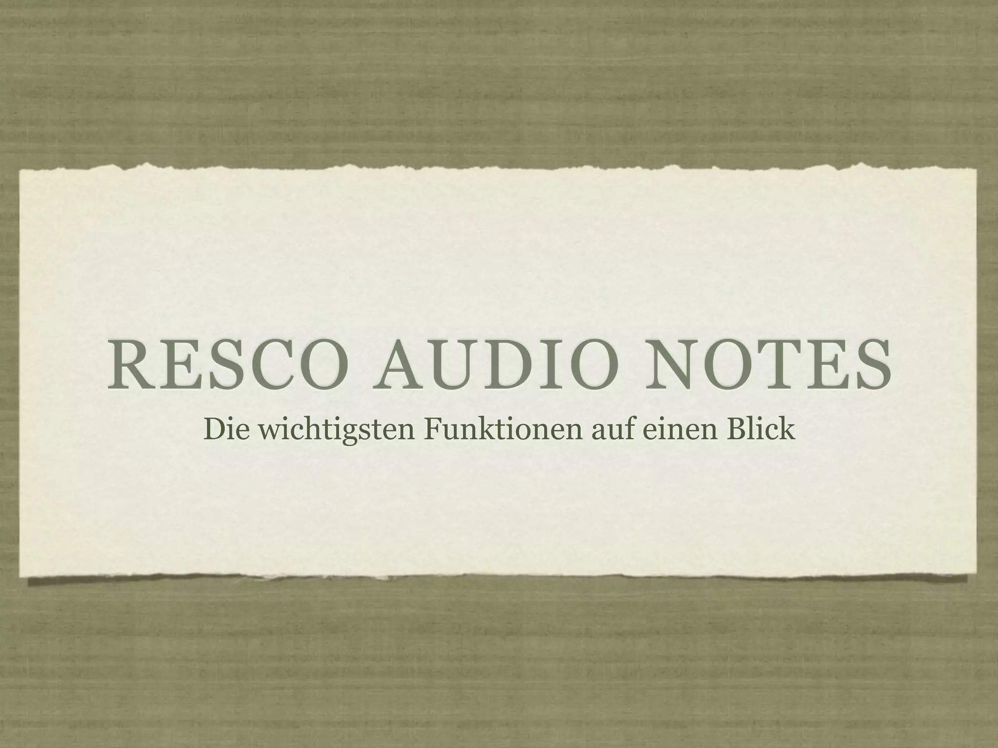 Audio Notes