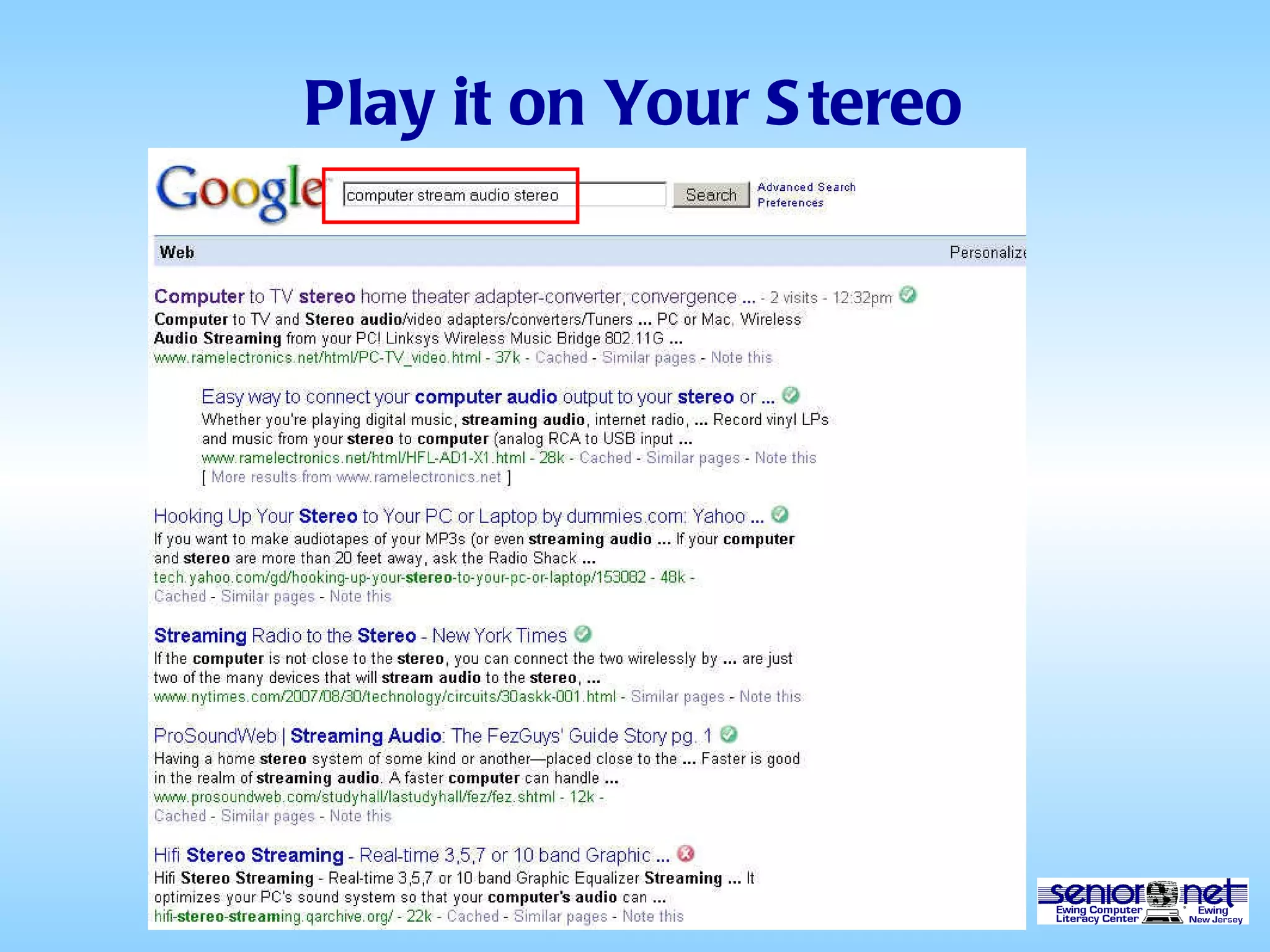 Play it on Your Stereo 