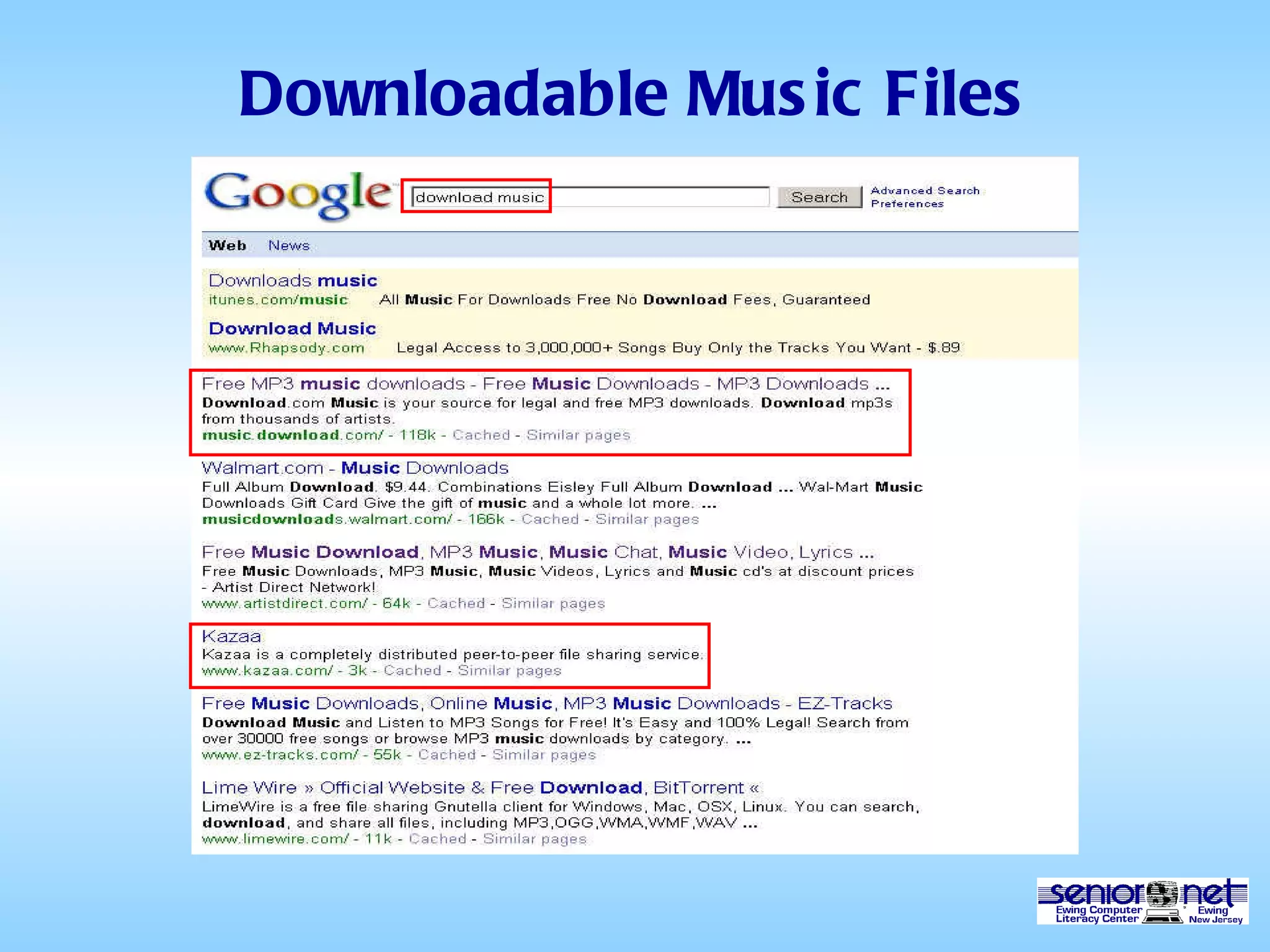 Downloadable Music Files 