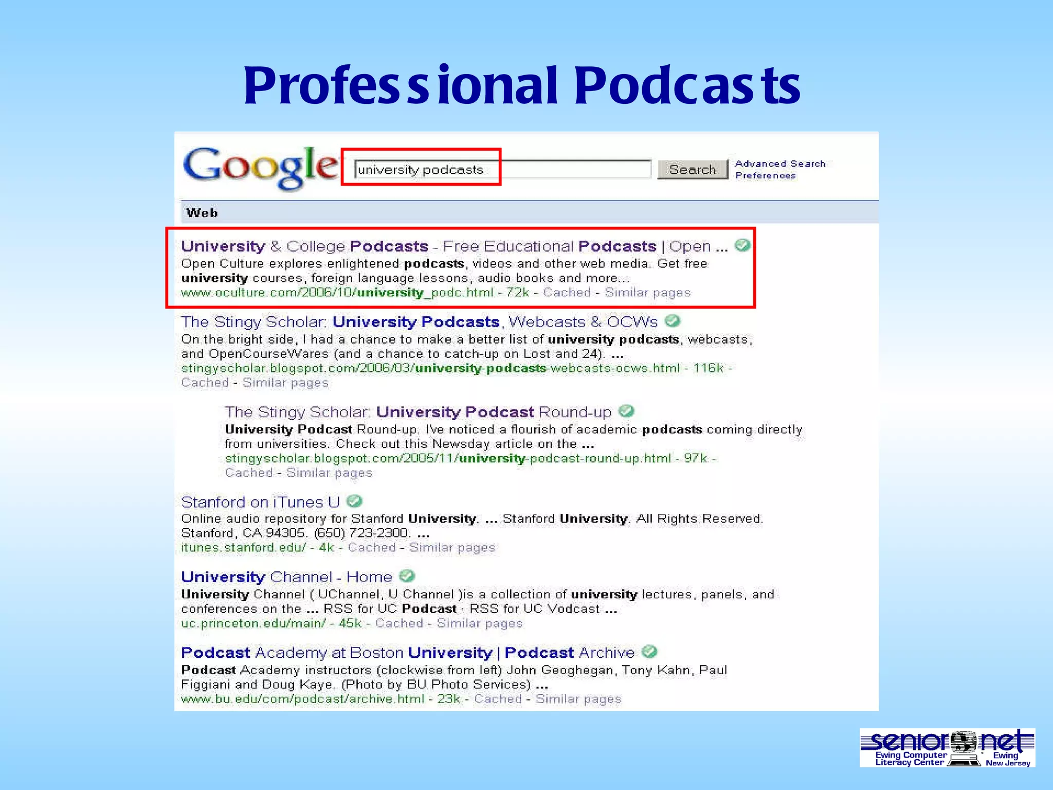 Professional Podcasts 