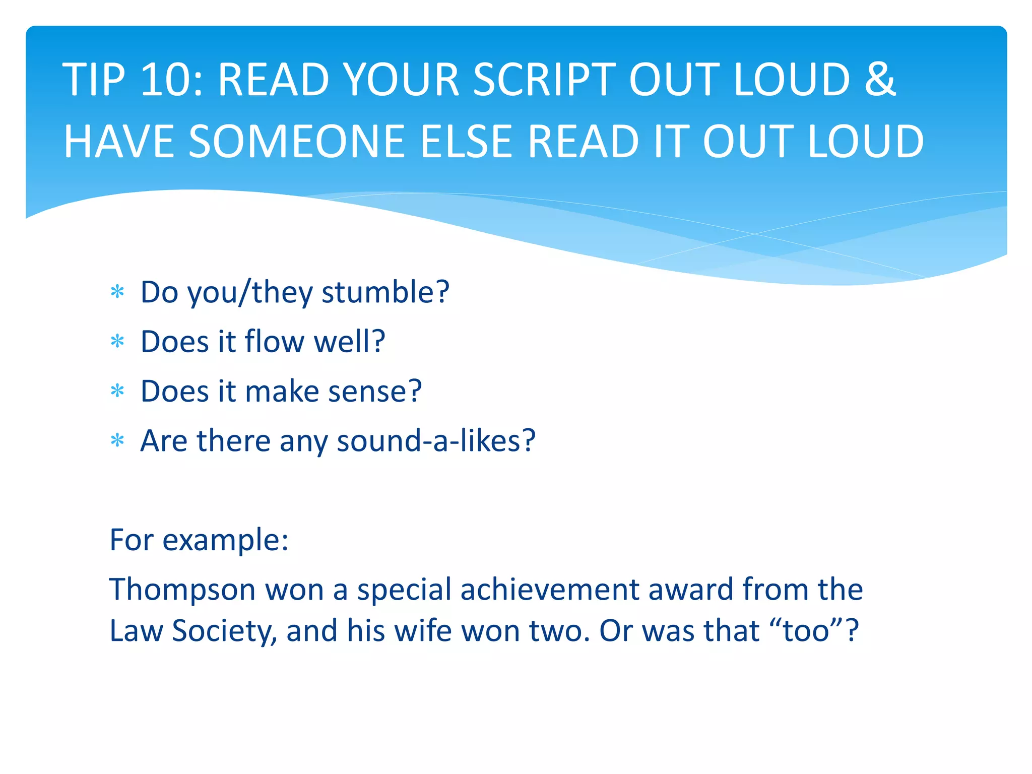 Audio script writing guide | PPTX | Talk Show | Genres