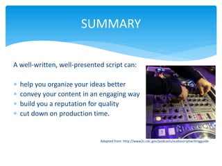 Audio script writing guide | PPTX