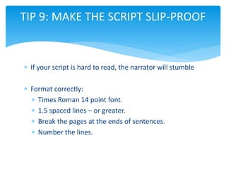Audio script writing guide | PPT