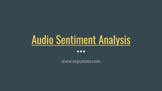 Audio sentiment analysis | PPTX