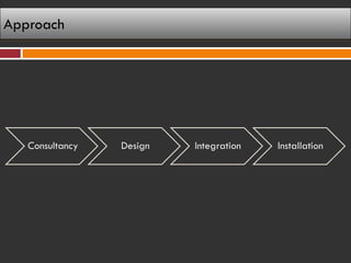 Approach




   Consultancy   Design   Integration   Installation
 