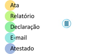 Ata
Relatório
Declaração
E-mail
Atestado
 