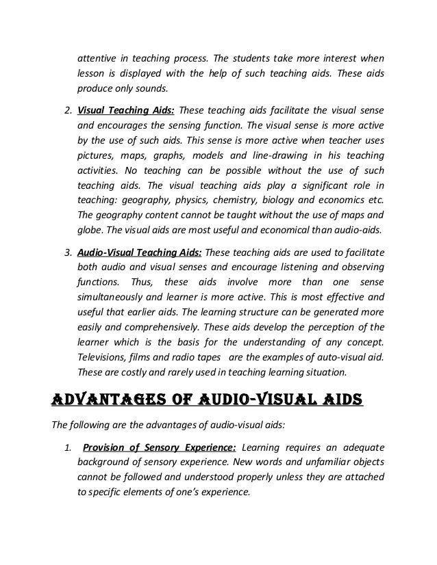 Audio visual aids