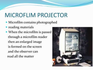Microflim Projector Audio Visual Aids | PPTX