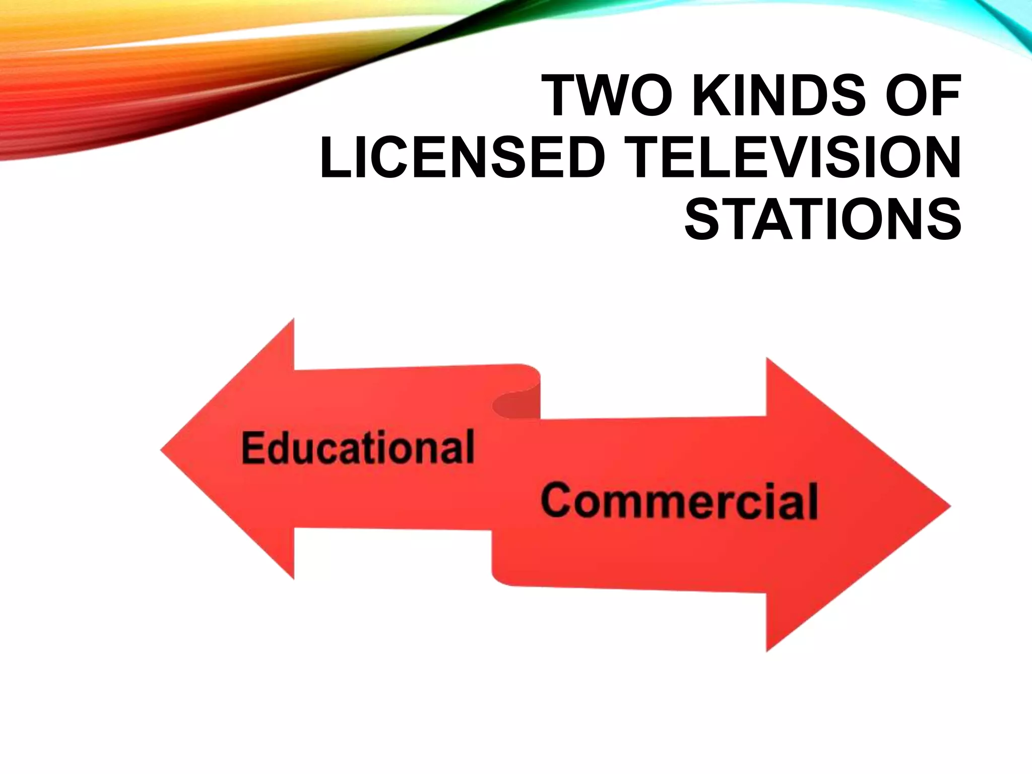 TWO KINDS OF
LICENSED TELEVISION
STATIONS
 