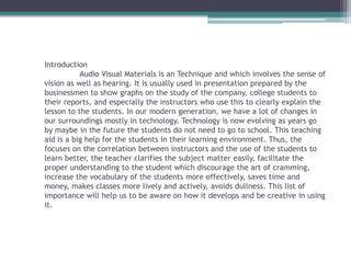 Audio visual presentation in teaching | PPTX