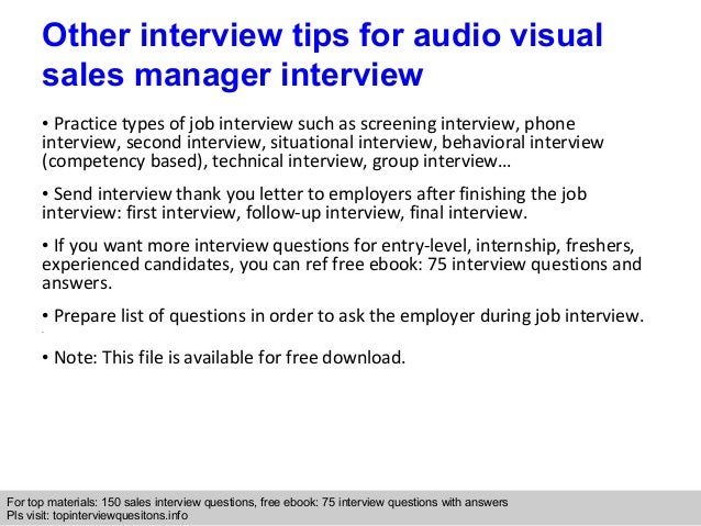 audio visual manager cover letter