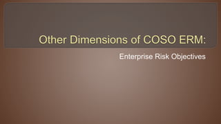 Enterprise Risk Objectives
 