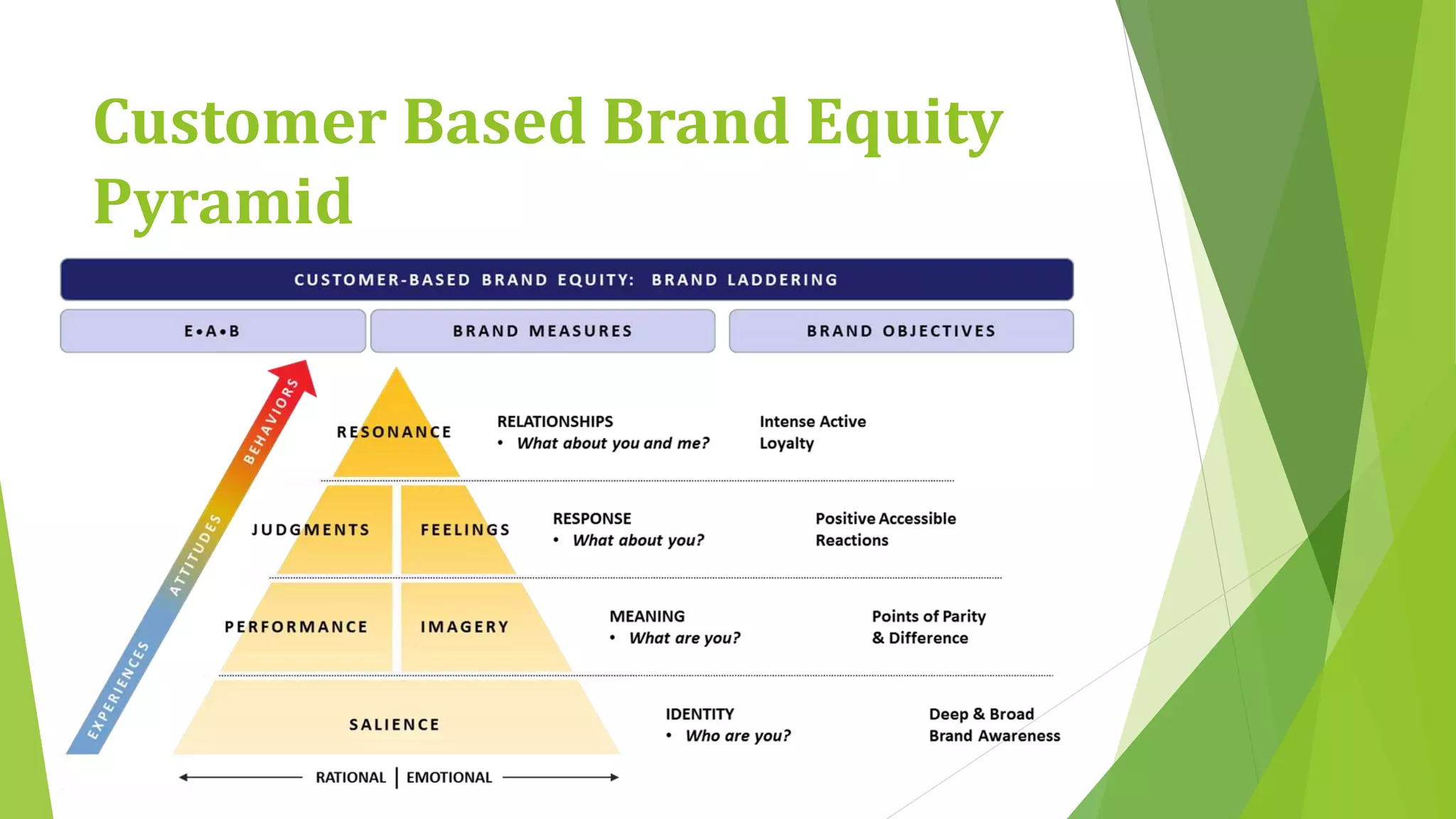 Customer Based Brand Equity 
Pyramid 
 