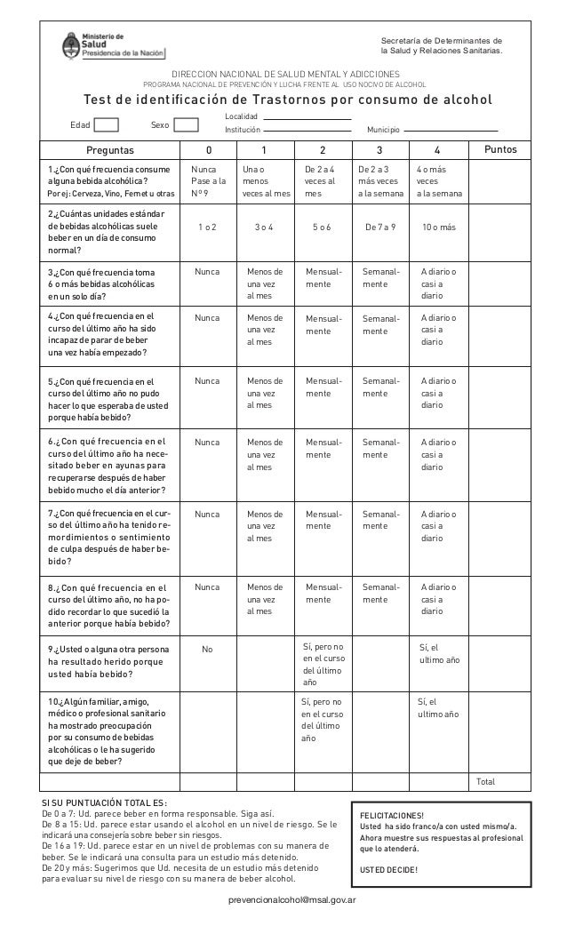 Prueba de Identificación de Trastornos por Consumo de Alcohol
