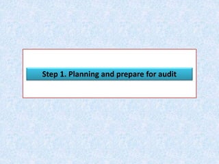 Step 1. Planning and prepare for audit
 