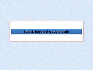 Step 3. Report the audit result
 