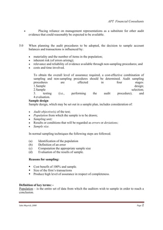Audit Sampling | PDF
