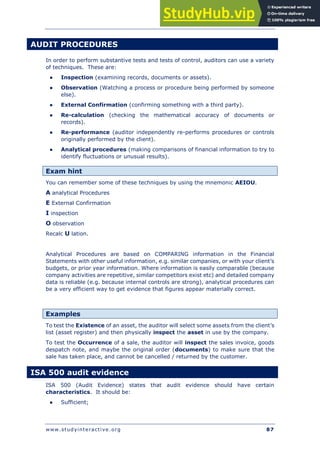 Class Audit Example Audit And Assurance Class Notes | PDF