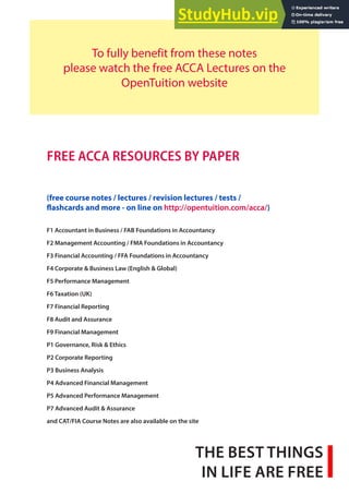 AUDIT AND ASSURANCE (INTERNATIONAL UK) ACCA COURSE NOTES DECEMBER 2014 ...